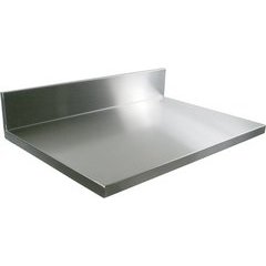 108 Inch x 25 Inch Kitchen Countertop with 6 Inch Boxed Backsplash - Stainless Steel 108 Inch x 25 Inch Kitchen Countertop with 6 Inch Boxed Backsplash - Stainless Steel