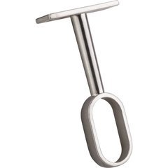 Middle Mounting Bracket for Oval Closet Rod - Satin Nickel Middle Mounting Bracket for Oval Closet Rod - Satin Nickel