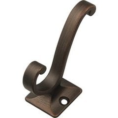 0.75 Inch Center to Center, 2.625 Inch Length Double Coat Hook - Refined Bronze 0.75 Inch Center to Center, 2.625 Inch Length Double Coat Hook - Refined Bronze