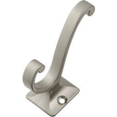 0.75 Inch Center to Center, 2.625 Inch Length Double Coat Hook - Satin Nickel 0.75 Inch Center to Center, 2.625 Inch Length Double Coat Hook - Satin Nickel