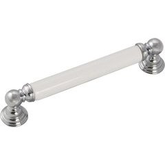 Gaslight 5-1/16 Inch Center to Center Chrome With White Cabinet Pull Gaslight 5-1/16 Inch Center to Center Chrome With White Cabinet Pull