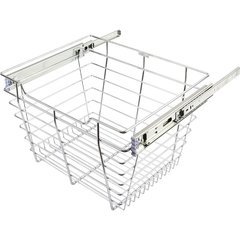 14 Inch D x 17 Inch W x 11 Inch H Closet Pullout Basket - Polished Chrome 14 Inch D x 17 Inch W x 11 Inch H Closet Pullout Basket - Polished Chrome