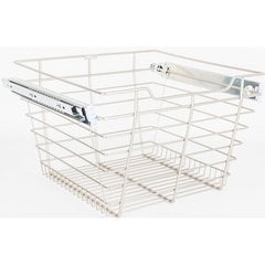 14 Inch D x 17 Inch W x 11 Inch H Closet Pullout Basket - Satin Nickel 14 Inch D x 17 Inch W x 11 Inch H Closet Pullout Basket - Satin Nickel