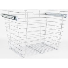 14 Inch D x 17 Inch W x 17 Inch H Closet Pullout Basket - Polished Chrome 14 Inch D x 17 Inch W x 17 Inch H Closet Pullout Basket - Polished Chrome