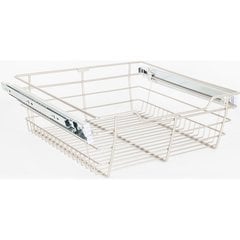 14 Inch D x 17 Inch W x 6 Inch H Heavy Duty Wire Closet Pullout Basket- Nickel 14 Inch D x 17 Inch W x 6 Inch H Heavy Duty Wire Closet Pullout Basket- Nickel