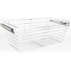 14 Inch D x 23 Inch W x 11 Inch H Closet Pullout Basket - Polished Chrome 14 Inch D x 23 Inch W x 11 Inch H Closet Pullout Basket - Polished Chrome