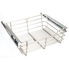 14 Inch D x 23 Inch W x 11 Inch H Closet Pullout Basket - Satin Nickel 14 Inch D x 23 Inch W x 11 Inch H Closet Pullout Basket - Satin Nickel