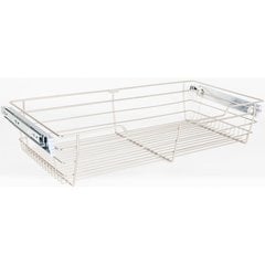 14 Inch D x 23 Inch W x 6 Inch H Closet Pullout Basket - Satin Nickel 14 Inch D x 23 Inch W x 6 Inch H Closet Pullout Basket - Satin Nickel