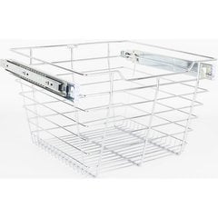 16 Inch D x 17 Inch W x 11 Inch H Closet Pullout Basket - Polished Chrome 16 Inch D x 17 Inch W x 11 Inch H Closet Pullout Basket - Polished Chrome