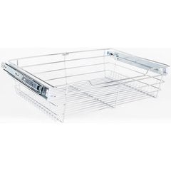 16 Inch D x 17 Inch W x 6 Inch H Closet Pullout Basket - Polished Chrome 16 Inch D x 17 Inch W x 6 Inch H Closet Pullout Basket - Polished Chrome
