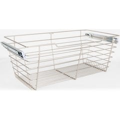 16 Inch D x 23 Inch W x 11 Inch H Closet Pullout Basket - Satin Nickel 16 Inch D x 23 Inch W x 11 Inch H Closet Pullout Basket - Satin Nickel