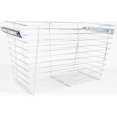 16 Inch D x 29 Inch W x 17 Inch H Closet Pullout Basket - Polished Chrome 16 Inch D x 29 Inch W x 17 Inch H Closet Pullout Basket - Polished Chrome