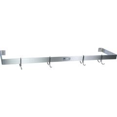 108 Inch Width Pot Rack Bar with 9 Hooks - Polish Satin 108 Inch Width Pot Rack Bar with 9 Hooks - Polish Satin