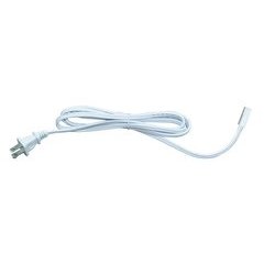 6 Feet Power Cord with Male Plug / No Switch - White 6 Feet Power Cord with Male Plug / No Switch - White