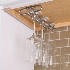Polished Chrome Under Cabinet Stemware Rack Polished Chrome Under Cabinet Stemware Rack