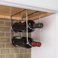 Under Cabinet Wine Bottle Rack - Satin Nickel Under Cabinet Wine Bottle Rack - Satin Nickel