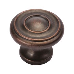 Cottage 1-1/4 Inch Diameter Dark Antique Copper Cabinet Knob Cottage 1-1/4 Inch Diameter Dark Antique Copper Cabinet Knob