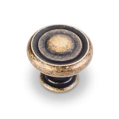 Bremen 1 1-1/4 Inch Diameter Antique Brass Machined Dull Cabinet Knob Bremen 1 1-1/4 Inch Diameter Antique Brass Machined Dull Cabinet Knob
