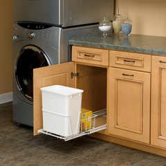 Single Trash Pullout 20 Quart-White Single Trash Pullout 20 Quart-White