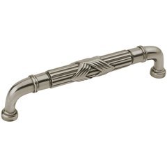 Ribbon and Reed Pull 6-5/16 inch Center to Center Antique Nickel Ribbon and Reed Pull 6-5/16 inch Center to Center Antique Nickel