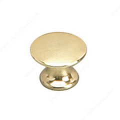 Povera 1/2 Inch Diameter Brass Cabinet Knob Povera 1/2 Inch Diameter Brass Cabinet Knob