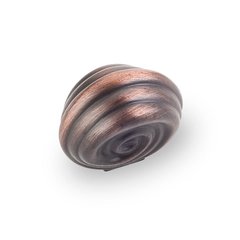 Lille 1-1/4 Inch Diameter Dark Brushed Antique Copper Cabinet Knob Lille 1-1/4 Inch Diameter Dark Brushed Antique Copper Cabinet Knob
