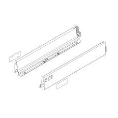 Tandembox N-18" Drawer Profile Left/Right Stainless Steel Tandembox N-18" Drawer Profile Left/Right Stainless Steel