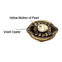 Heirloom Treasures 1-11/16 Inch Diameter Antique Brass/Mother of Pearl/Violet Oyster Cabinet Knob Heirloom Treasures 1-11/16 Inch Diameter Antique Brass/Mother of Pearl/Violet Oyster Cabinet Knob