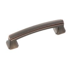 Bridges 3 Inch Center to Center Oil Rubbed Bronze Highlighted Cabinet Pull Bridges 3 Inch Center to Center Oil Rubbed Bronze Highlighted Cabinet Pull