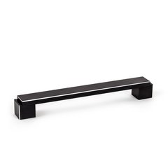 Structure 7-9/16 Inch Center to Center Black Silver Cabinet Pull Structure 7-9/16 Inch Center to Center Black Silver Cabinet Pull