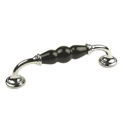 Nordic II 5-1/16 Inch Center to Center Polished Chrome/Plain Black Cabinet Pull Nordic II 5-1/16 Inch Center to Center Polished Chrome/Plain Black Cabinet Pull
