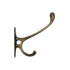 Double Hook 3-3/4" L X 1-1/4" W - Antique Brass Double Hook 3-3/4" L X 1-1/4" W - Antique Brass