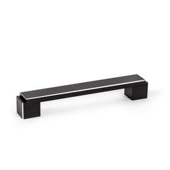 Structure 6-5/16 Inch Center to Center Black Silver Cabinet Pull Structure 6-5/16 Inch Center to Center Black Silver Cabinet Pull