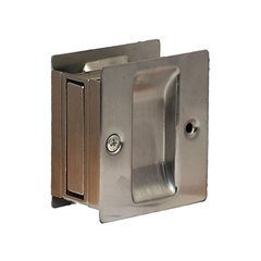 Pocket Door Lock Passage 2-1/2" X 2-3/4" Satin Chrome Pocket Door Lock Passage 2-1/2" X 2-3/4" Satin Chrome