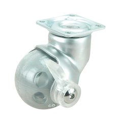 Ball Caster With Swivel & Brake- Satin Chrome Ball Caster With Swivel & Brake- Satin Chrome