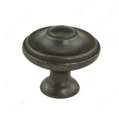 Art Deco 1-3/16 Inch Diameter Faux Iron Cabinet Knob Art Deco 1-3/16 Inch Diameter Faux Iron Cabinet Knob