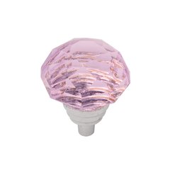 Gemstone Knob 1-1/4 inch Diameter Pink Glass and Chrome Gemstone Knob 1-1/4 inch Diameter Pink Glass and Chrome