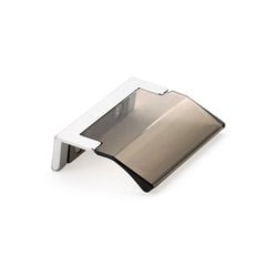 Positano Edge Pull 1-1/4 inch Center to Center Polished Chrome and Smoke Positano Edge Pull 1-1/4 inch Center to Center Polished Chrome and Smoke