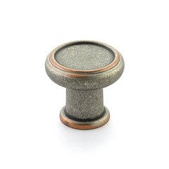 Steamworks Knob 1-1/4" Dia Distressed Pewter/Copper Steamworks Knob 1-1/4" Dia Distressed Pewter/Copper