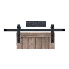 Basic Barn Door Rolling Hardware & 8' Track Rough Iron Basic Barn Door Rolling Hardware & 8' Track Rough Iron