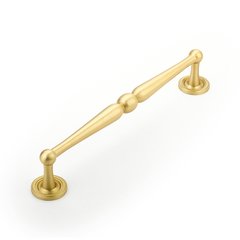 Atherton Pull W/ Plain Footplate 8" C/C Satin Brass Atherton Pull W/ Plain Footplate 8" C/C Satin Brass