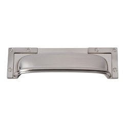 Campaign L Bracket Cup Pull 3-3/4 inch Center to Center Brushed Nickel Campaign L Bracket Cup Pull 3-3/4 inch Center to Center Brushed Nickel