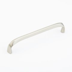 Italian Contemporary 6 Inch Center to Center Satin Nickel Cabinet Pull Italian Contemporary 6 Inch Center to Center Satin Nickel Cabinet Pull