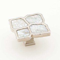 Mother of Pearl 1-1/2 Inch Diameter Polished Nickel w/ Mother of Pearl Inlay Cabinet Knob Mother of Pearl 1-1/2 Inch Diameter Polished Nickel w/ Mother of Pearl Inlay Cabinet Knob