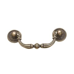 Louis XV 3-3/4 Inch Center to Center Burnished Brass Cabinet Bail Pull Louis XV 3-3/4 Inch Center to Center Burnished Brass Cabinet Bail Pull