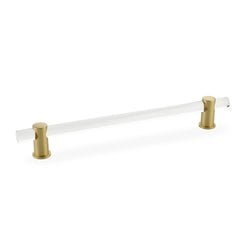 Lumiere Pull 8" C/C Clear Acrylic & Satin Brass Lumiere Pull 8" C/C Clear Acrylic & Satin Brass