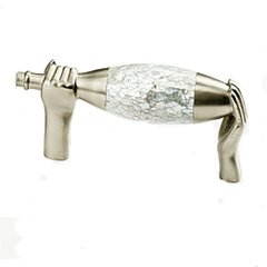 Wine Themes 3 Inch Center to Center Satin Nickel/Mother of Pearl Cabinet Pull Wine Themes 3 Inch Center to Center Satin Nickel/Mother of Pearl Cabinet Pull