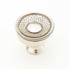 Sonata 1-1/4 Inch Diameter White Brass Cabinet Knob Sonata 1-1/4 Inch Diameter White Brass Cabinet Knob