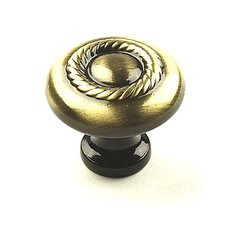 Aztec 1-1/4 Inch Diameter Brushed Antique Brass Cabinet Knob Aztec 1-1/4 Inch Diameter Brushed Antique Brass Cabinet Knob