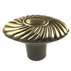 Orchid 1-5/8 Inch Diameter Brushed Antique Brass Cabinet Knob Orchid 1-5/8 Inch Diameter Brushed Antique Brass Cabinet Knob